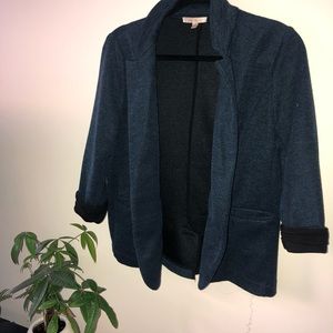 Navy Blue Knit Blazer